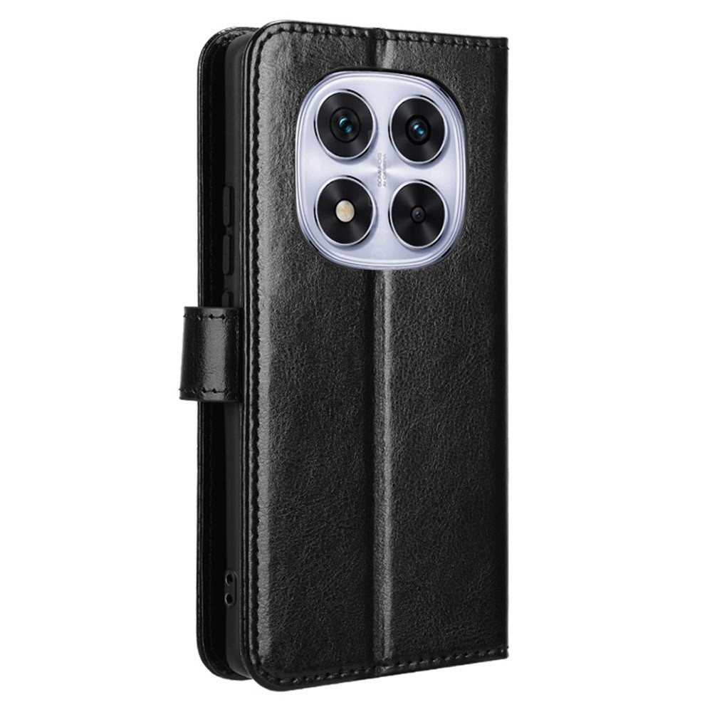 Xiaomi Redmi Note 14 Pro / Note 14 Pro  Plus / Poco X7 Leder Tasche Flip Cover mit Kartenfächer - Schwarz (Glanz)