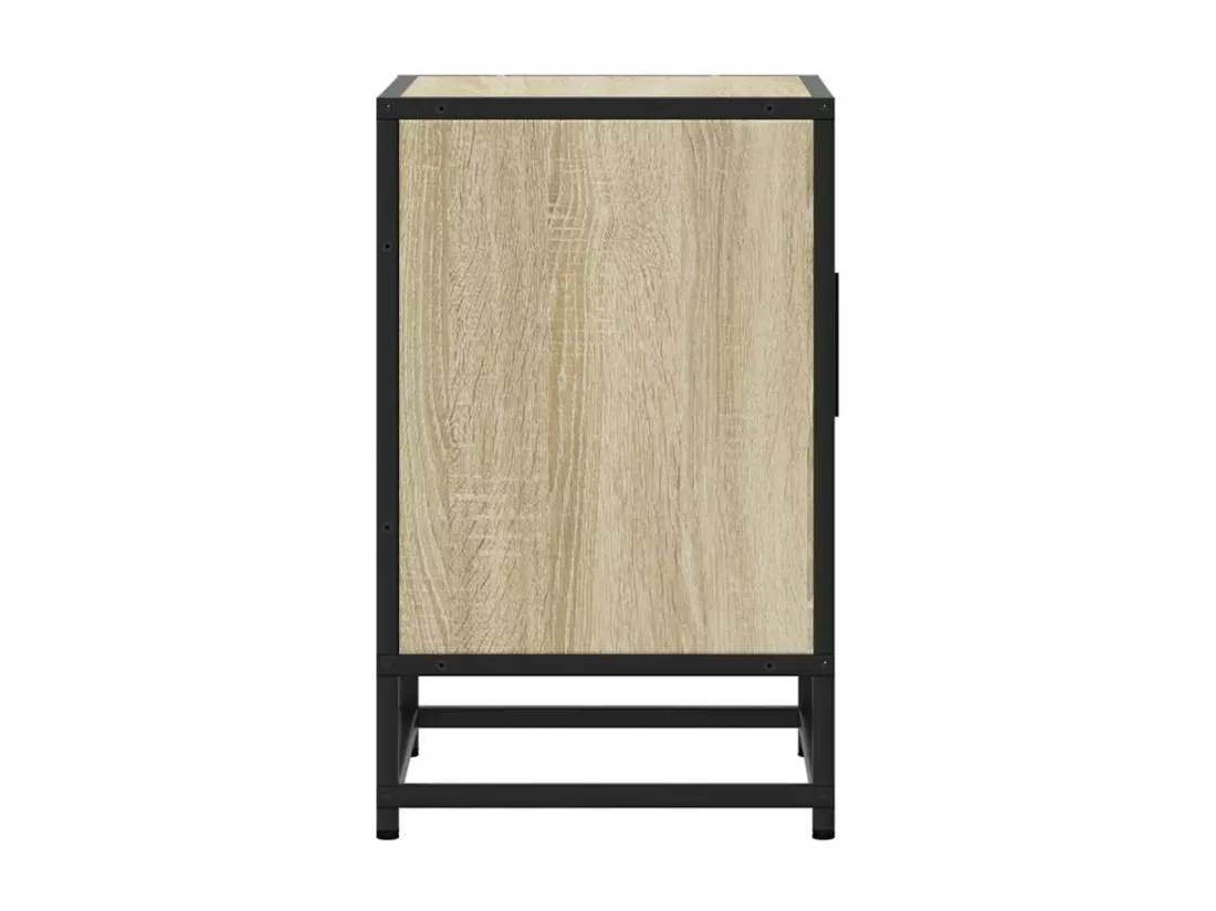 Tables de chevet 2 pcs chêne sonoma bois d'ingénierie et métal