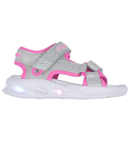 Skechers Sandaler m. Lys - Sola Glow - Sølver/Hot Pink