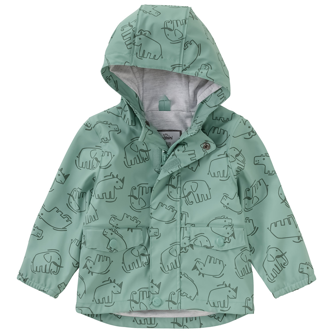 Topomini Baby Regenjacke mit Tier-Motiven salbei