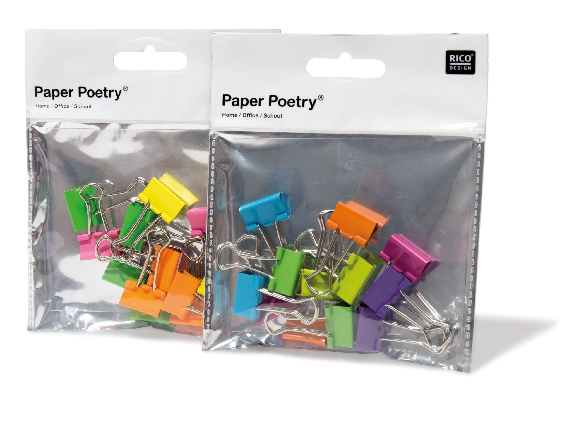 Paper Poetry Foldback-Klammern, bunt