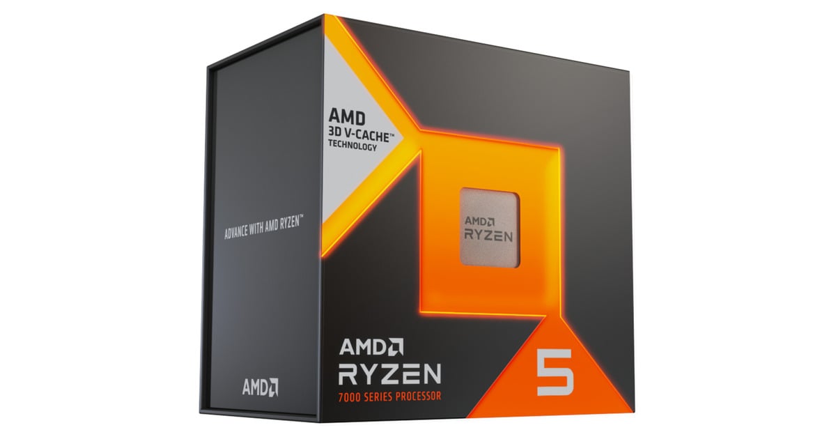 AMDRyzen 5 7500X3D, 4.0 GHz (4.5 GHz Turbo Boost) socket AM5 processor  (Unlocked, Boxed)