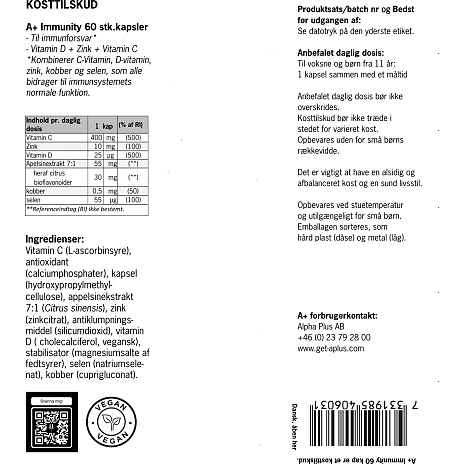 D-vitamin, zink og C-vitamin