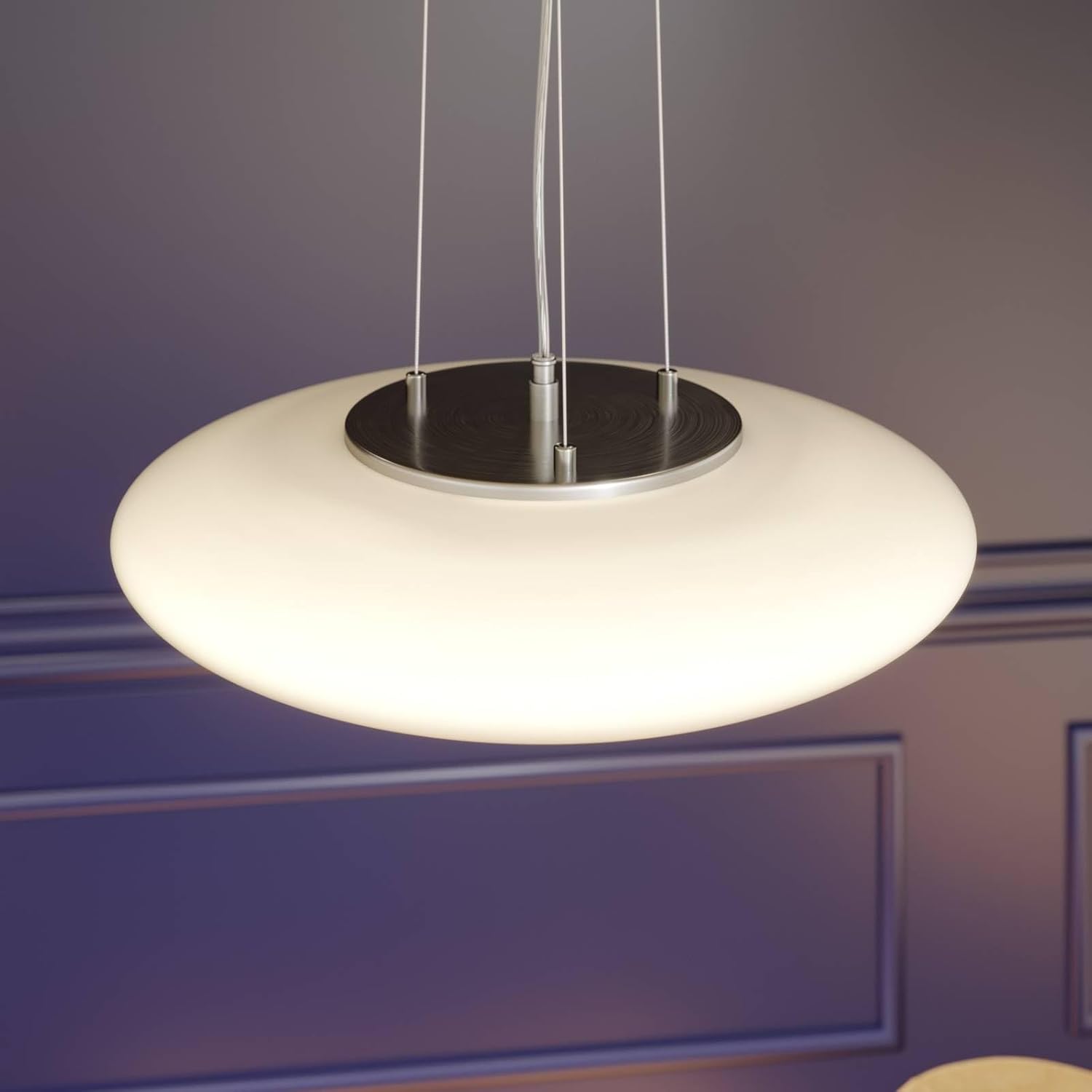 Lindby LED Pendelleuchte Gunda dimmbar (Modern) in Weiß aus Glas (1 flammig,) - Hängelampe Esstischlampe Hängeleuchte Wohnzimmerleuchte