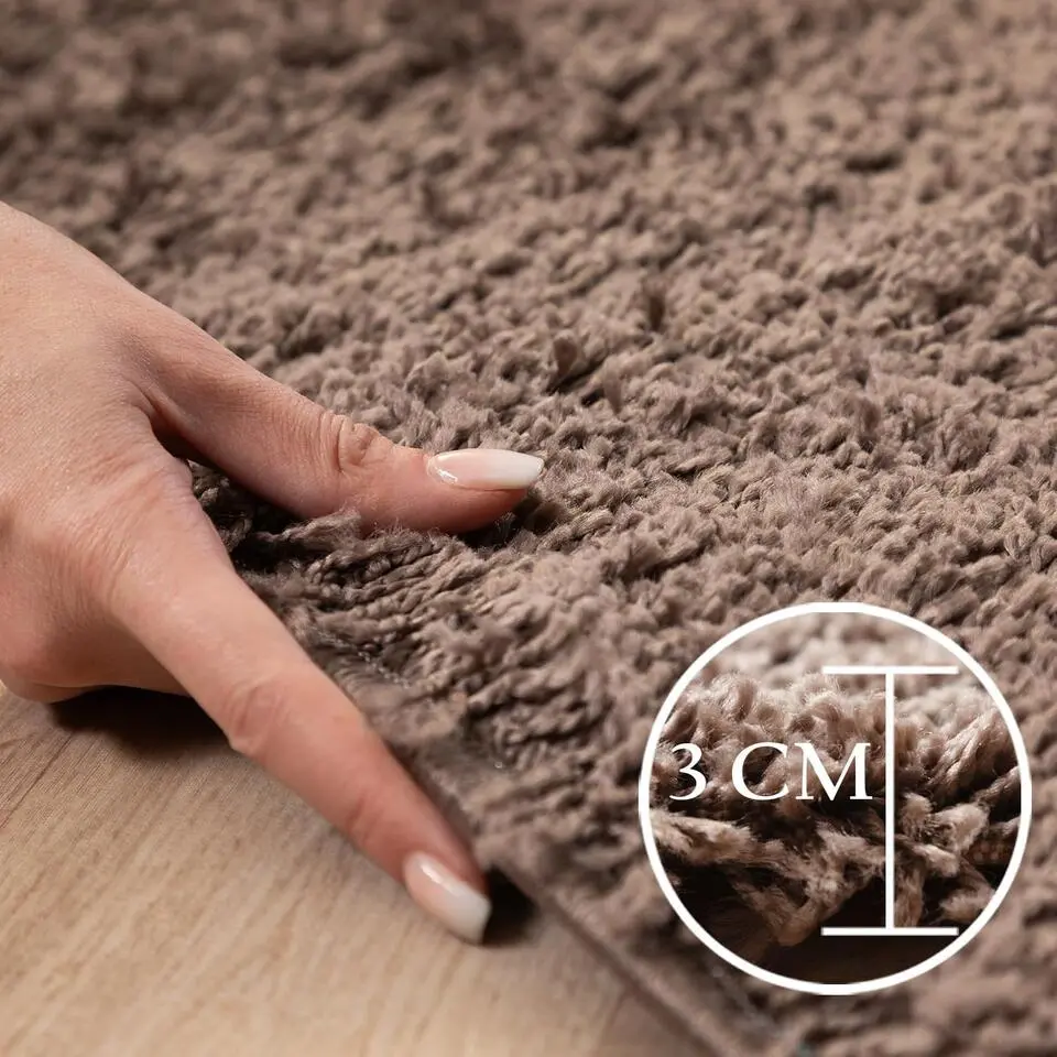 Basic Shaggy vloerkleed Taupe Hoogpolig - 160x230 CM