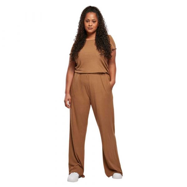 Urban Classics Wide Jumpsuit Castanho 4XL Mulher