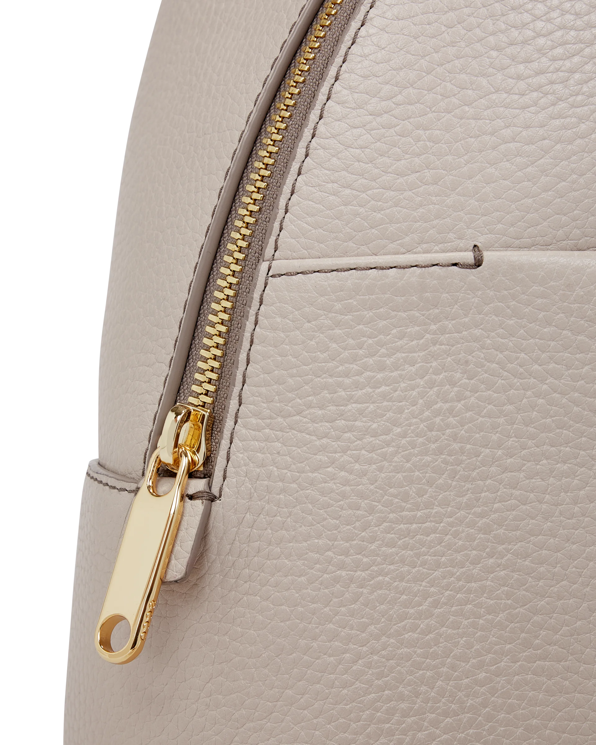 ECCO Round Pack Rucksack aus Leder Beige 34X26X14 cm