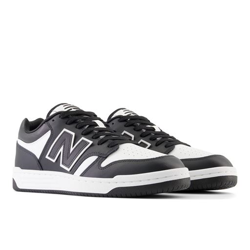New Balance BB480 Sneakers, Black/White, 45