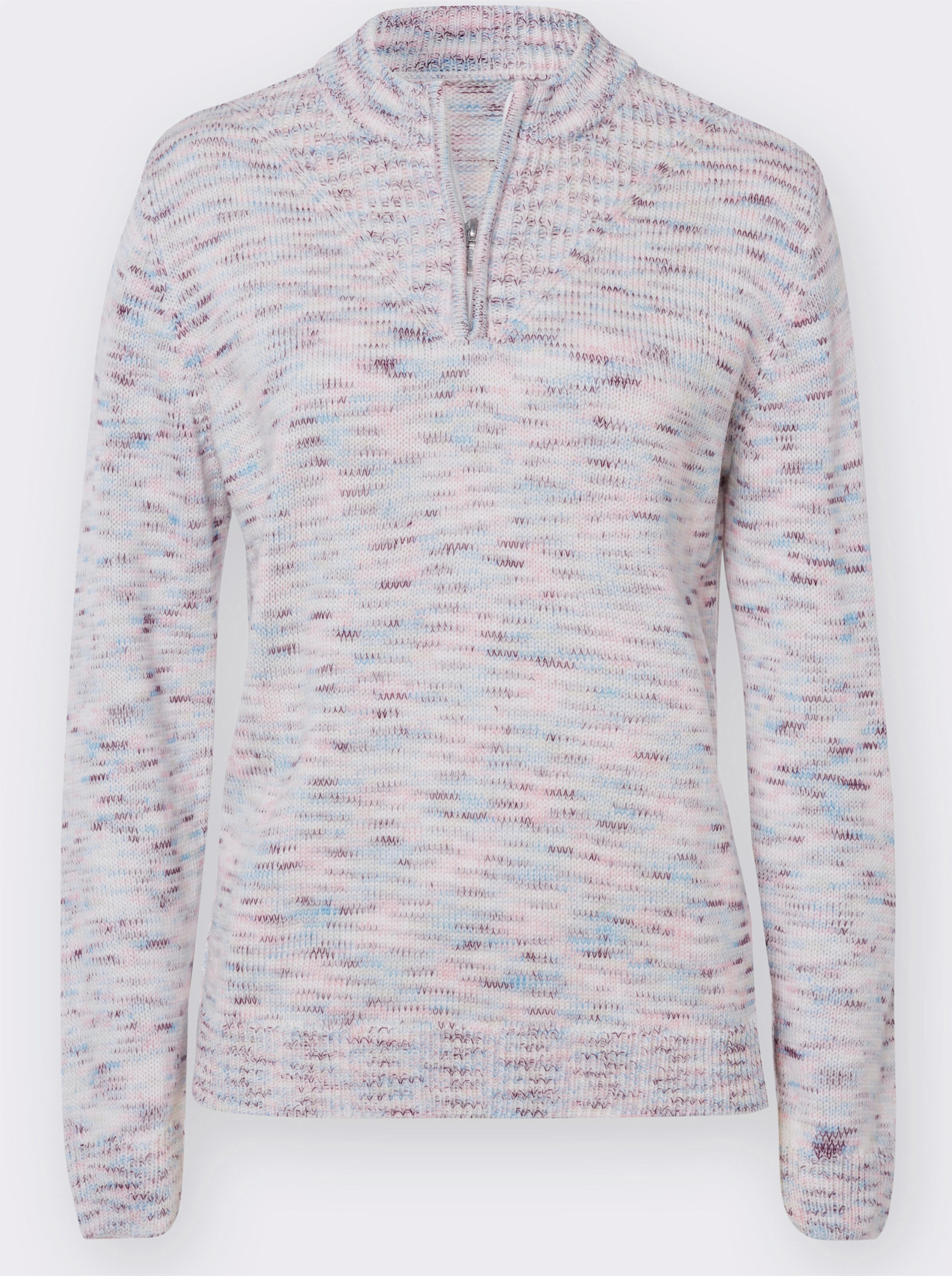 Stehkragenpullover mit Reißverschluss