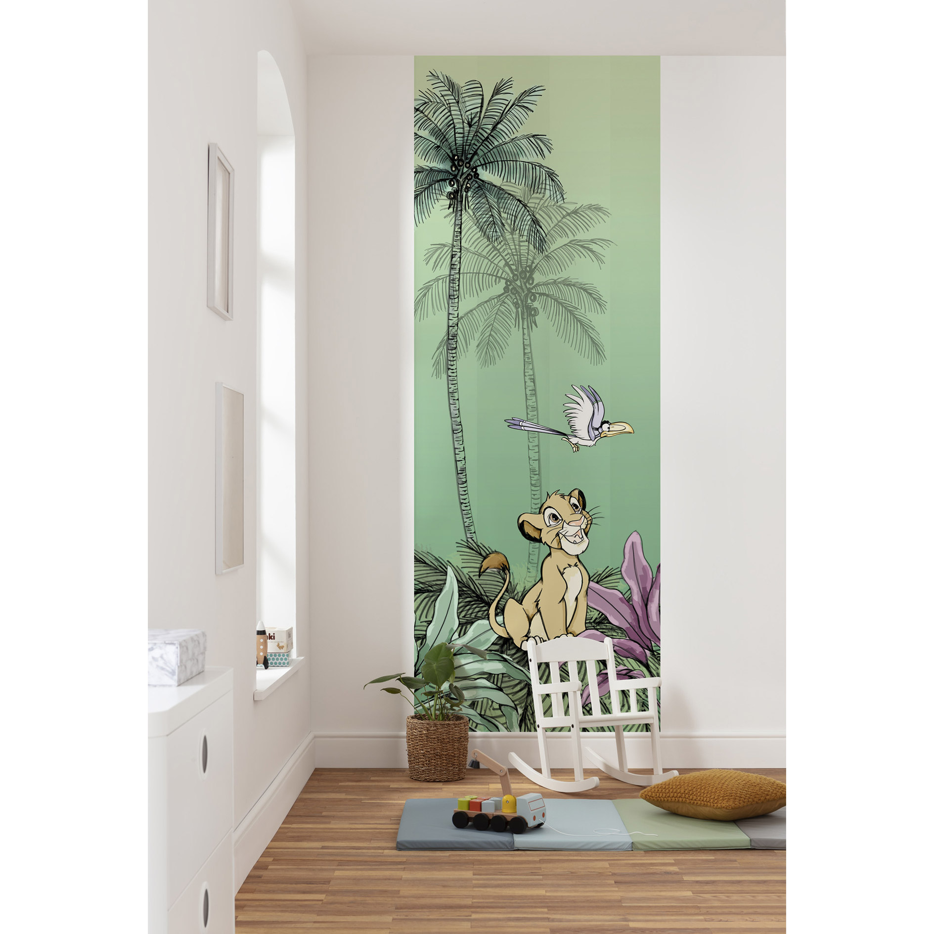 Vlies-Fototapete JUNGLE SIMBA - grün - 100x280 cm