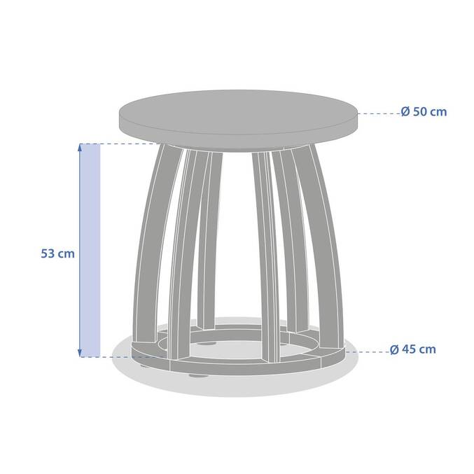 Table d'appoint de jardin ronde LEMINDO Eucalyptus