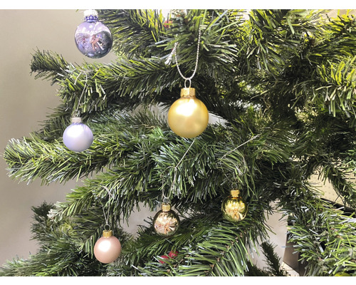 Lafiora glazen kerstballen Ø 3 cm goud roze paars 18 st.