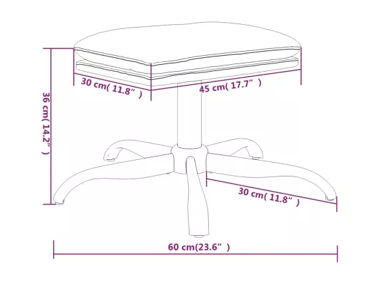 Repose-pied Bordeaux 60x60x36 cm Tissu et similicuir