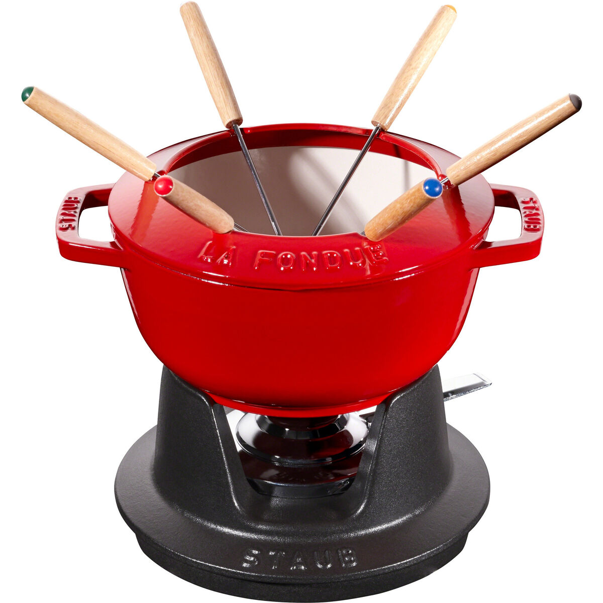 Fondue Sett 18 cm Rød med Creme Innside