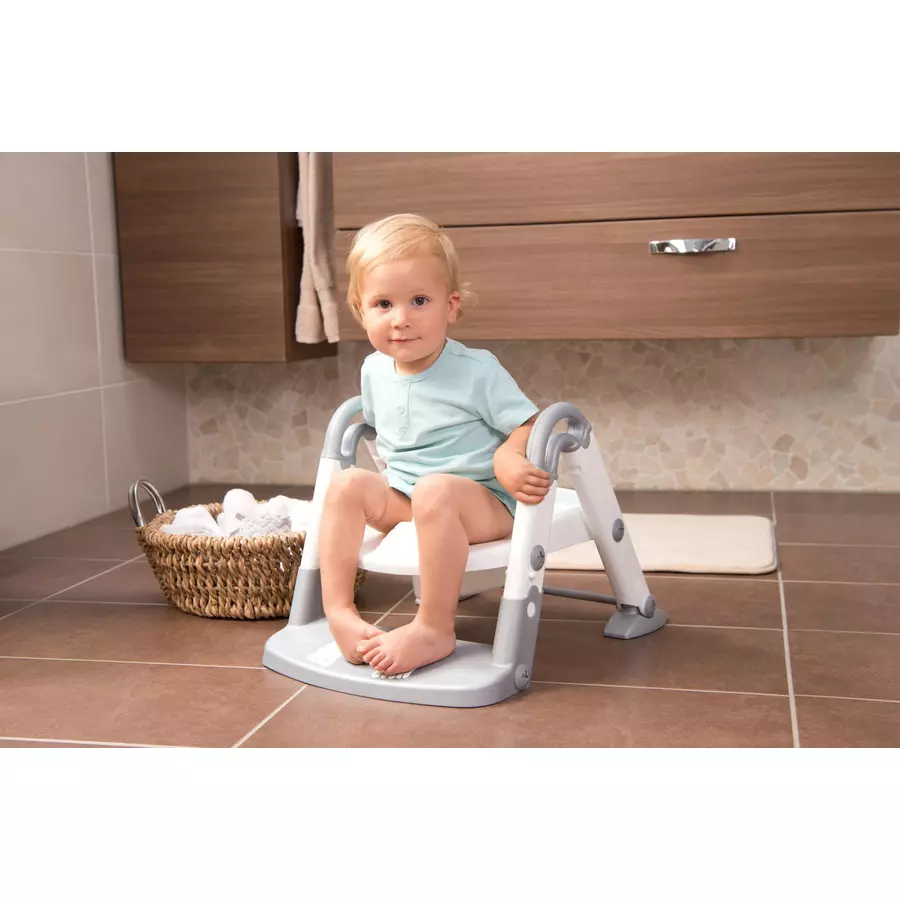 Rotho Babydesign Toilettentrainer Kidskit 3-in-1 silbergrau  weiß