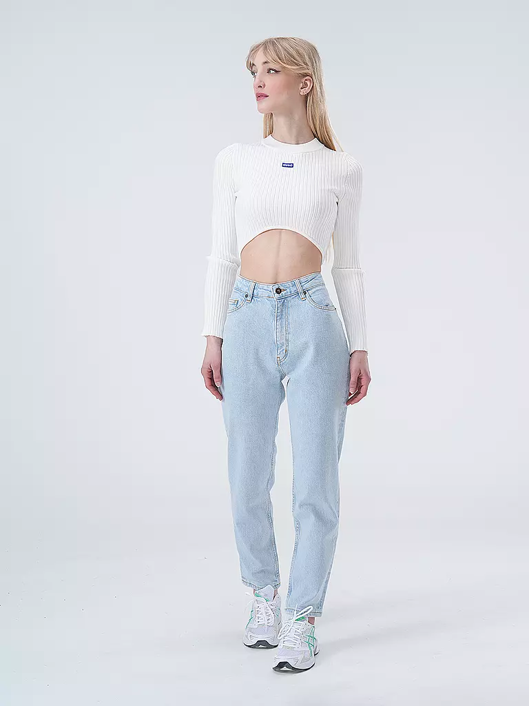 HUGO Pullover Slim Fit SUCCORIE weiss