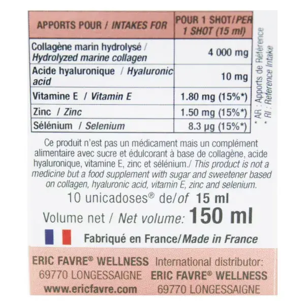 Eric Favre Beauté Colágeno Puro + Pêssego Limão 10 sachês monodose