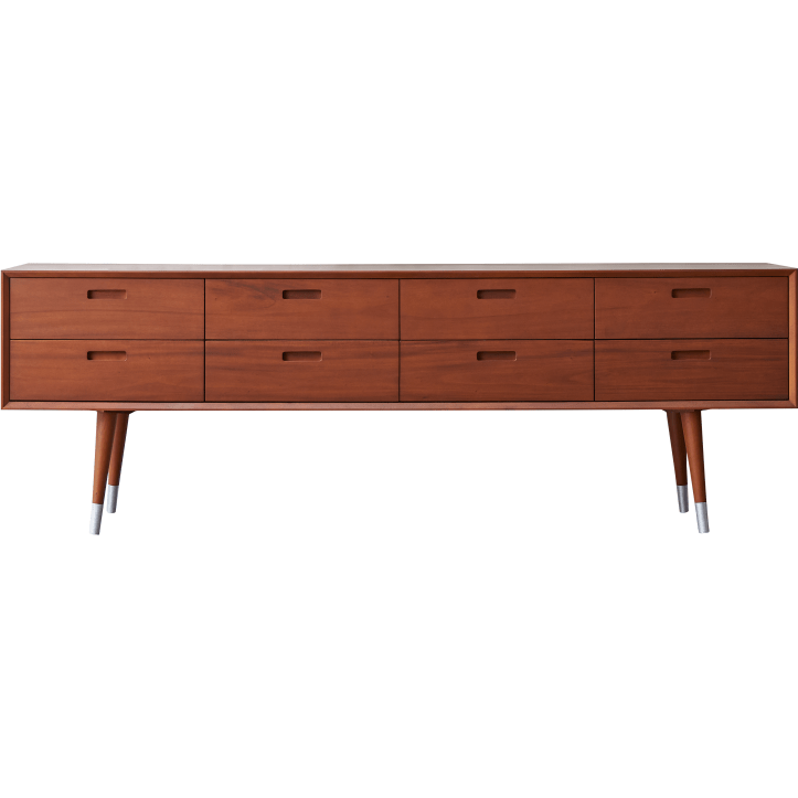 Commode basse en acajou massif Magda 50's