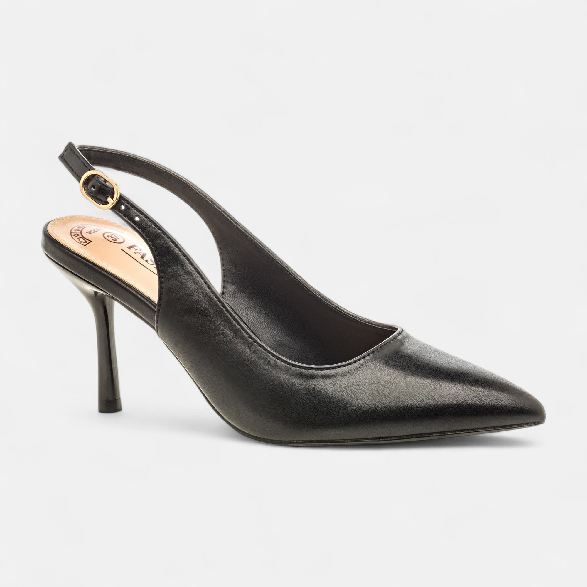 Escarpins avec bride arrière à talon Femme noir