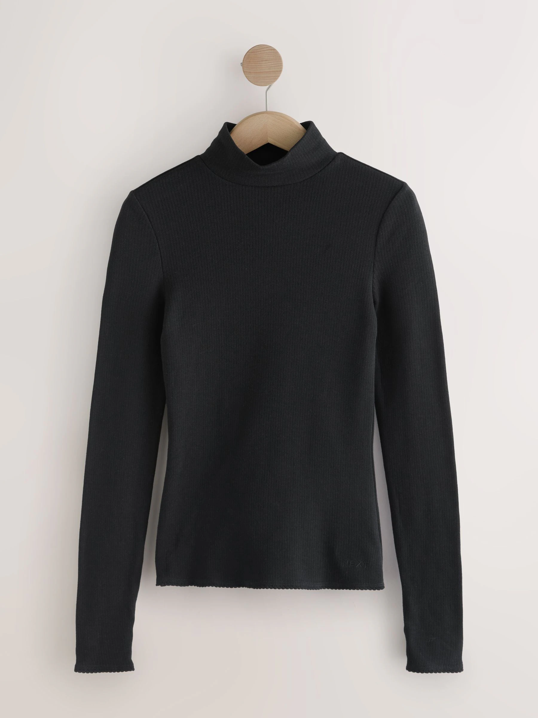 Zwart - Thermal Maximum Warmth Cosy Ribbed Roll Neck Top