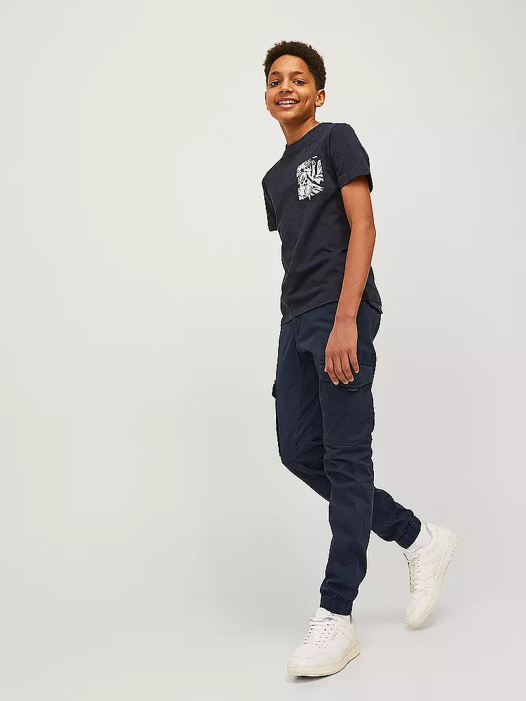 JACK & JONES Jungen Cargohose Slim Fit JJIPAUL blau