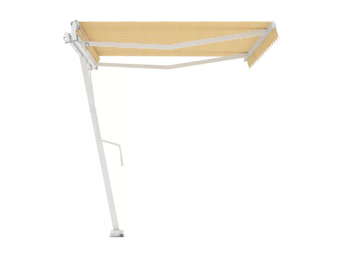 Auvent automatique sur pied 450x350 cm Jaune/Blanc