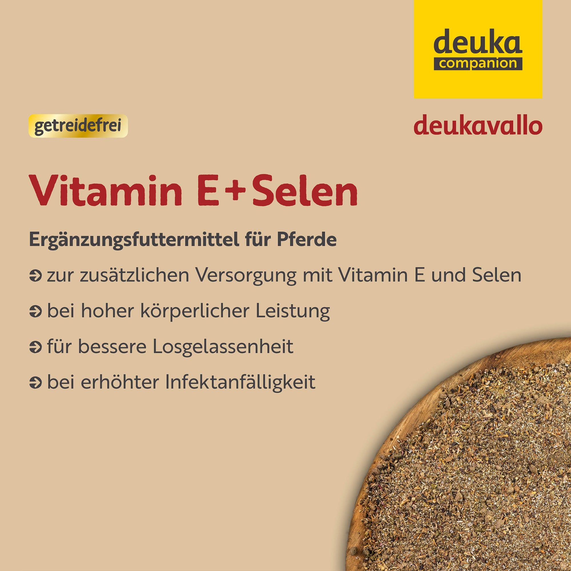 deukavallo Vitamin E + Selen - Supplement für Pferde zur Unterstützung des Muskelstoffwechsels
