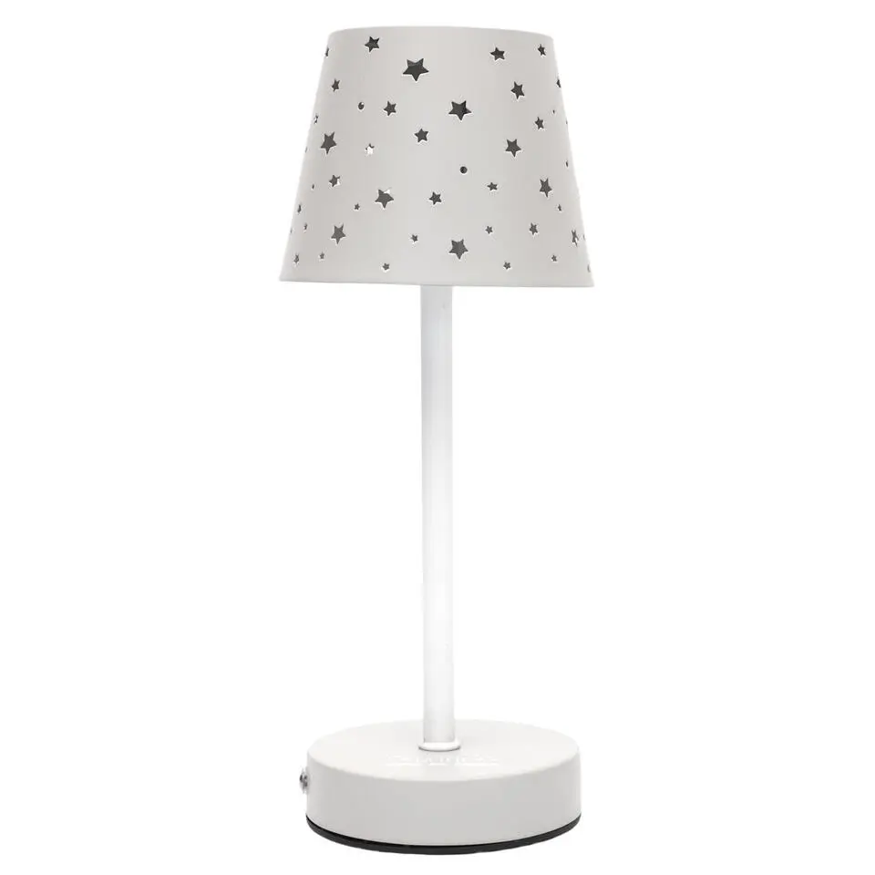 Home deco factory oplaadbare tafellamp - met usb - licht grijs