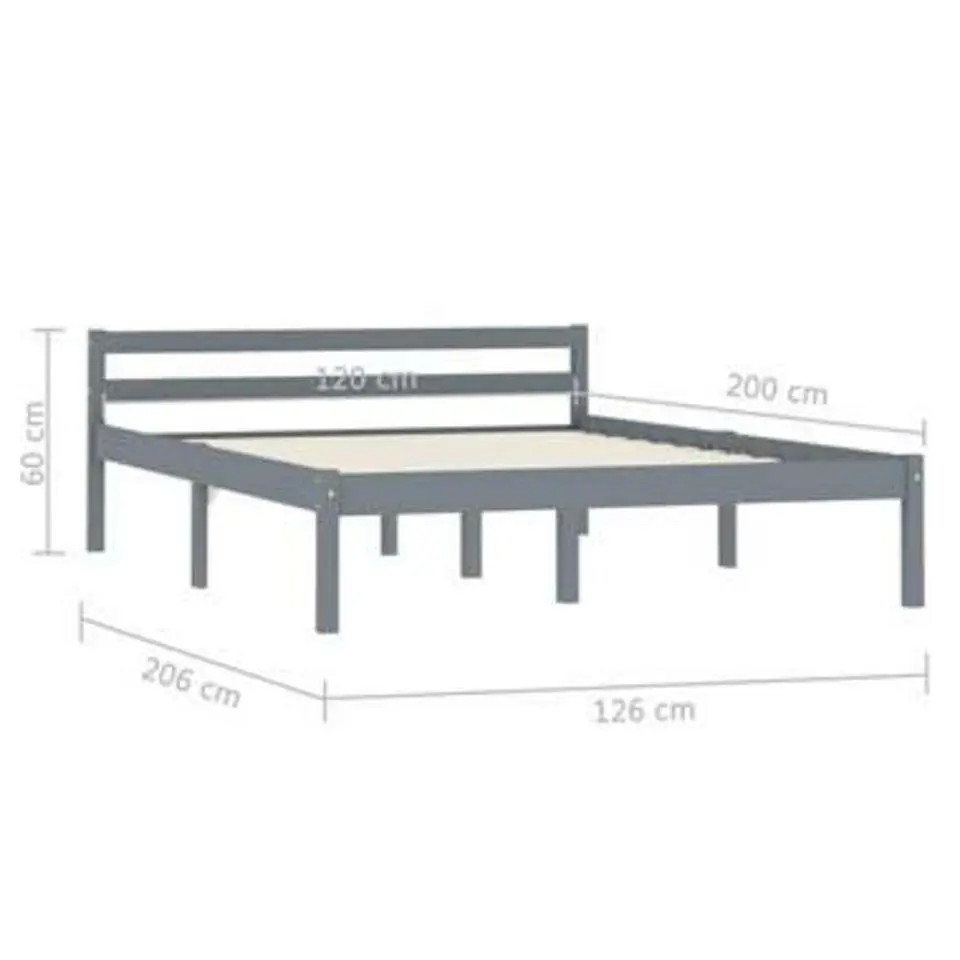 vidaXL - Bed frame - Grijs - Massief grenenhout - 120x200 cm