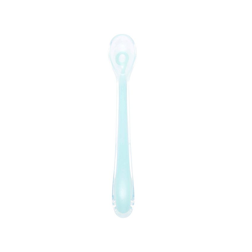 Cuillère en silicone 1er âge - Azur - Doré