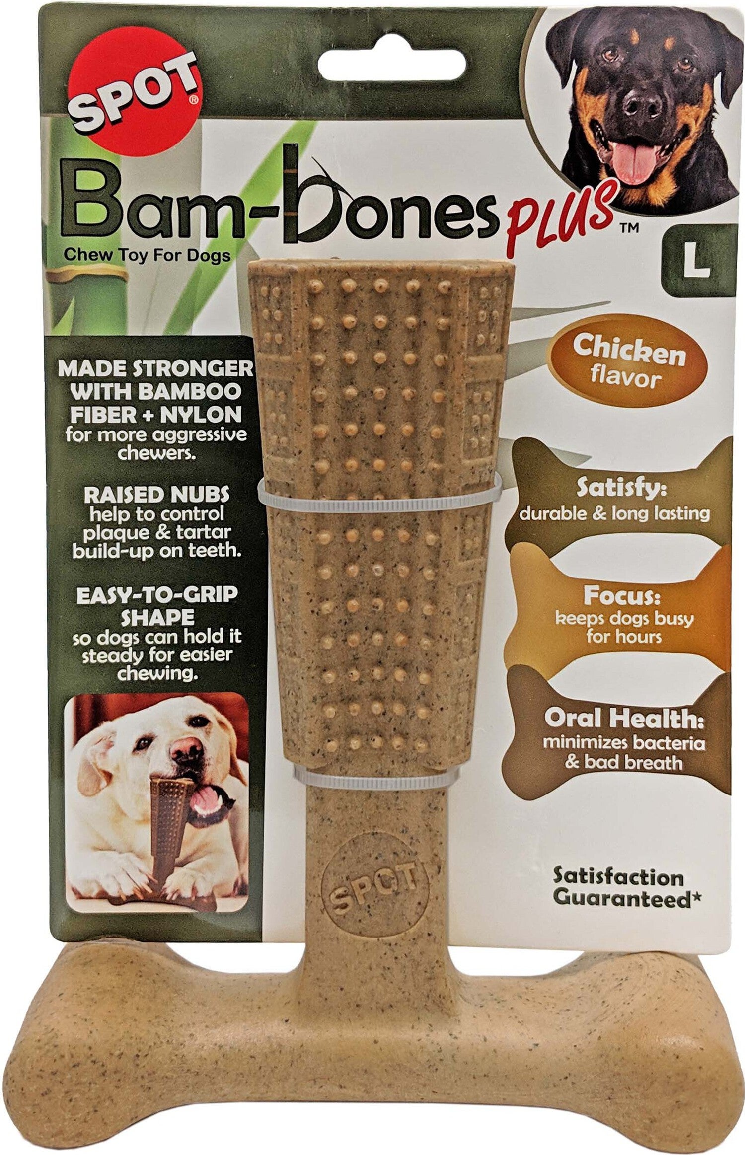 Spot kauwspeelgoed Bam-Bones Plus Easygrip kip large 14,5 x 5,8 x 18,3 cm