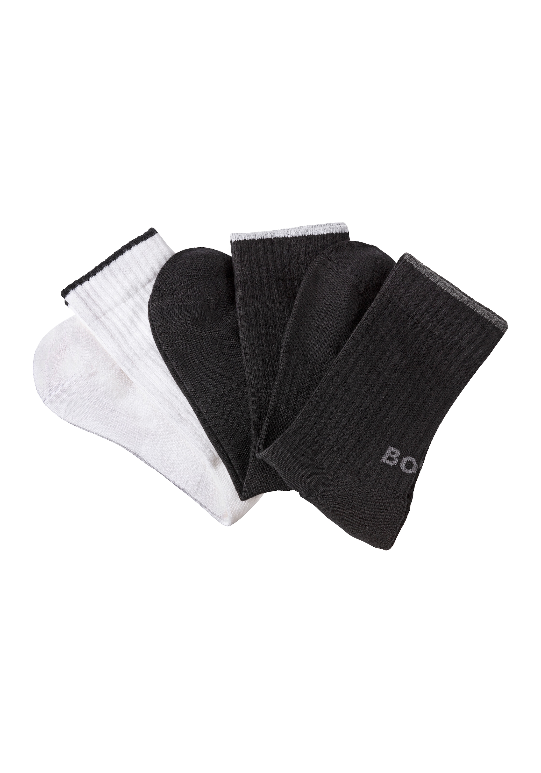 BOSS Businesssocken »3PQS Rib Logo Bam« Packung, 3 Stk. tlg. mit Kontraststreifen
