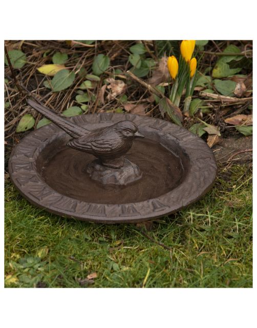 Best For Birds Zonnewijzer Met Vogelbad - Drinkbak - 25x25x10 cm Bruin
