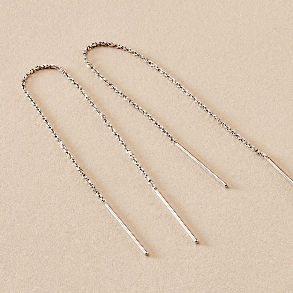 Boucles D'oreilles Pendantes Java Argent Blanc