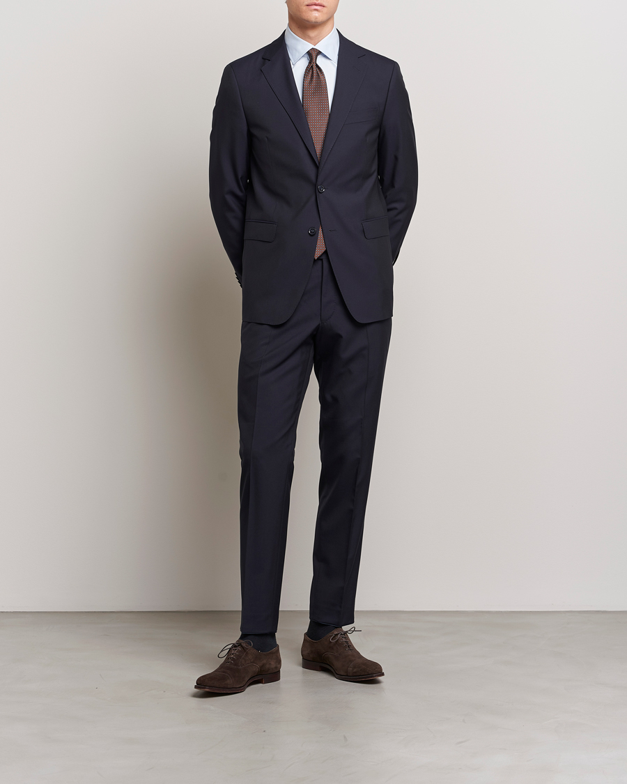 Oscar Jacobson Falk Wool Suit Navy