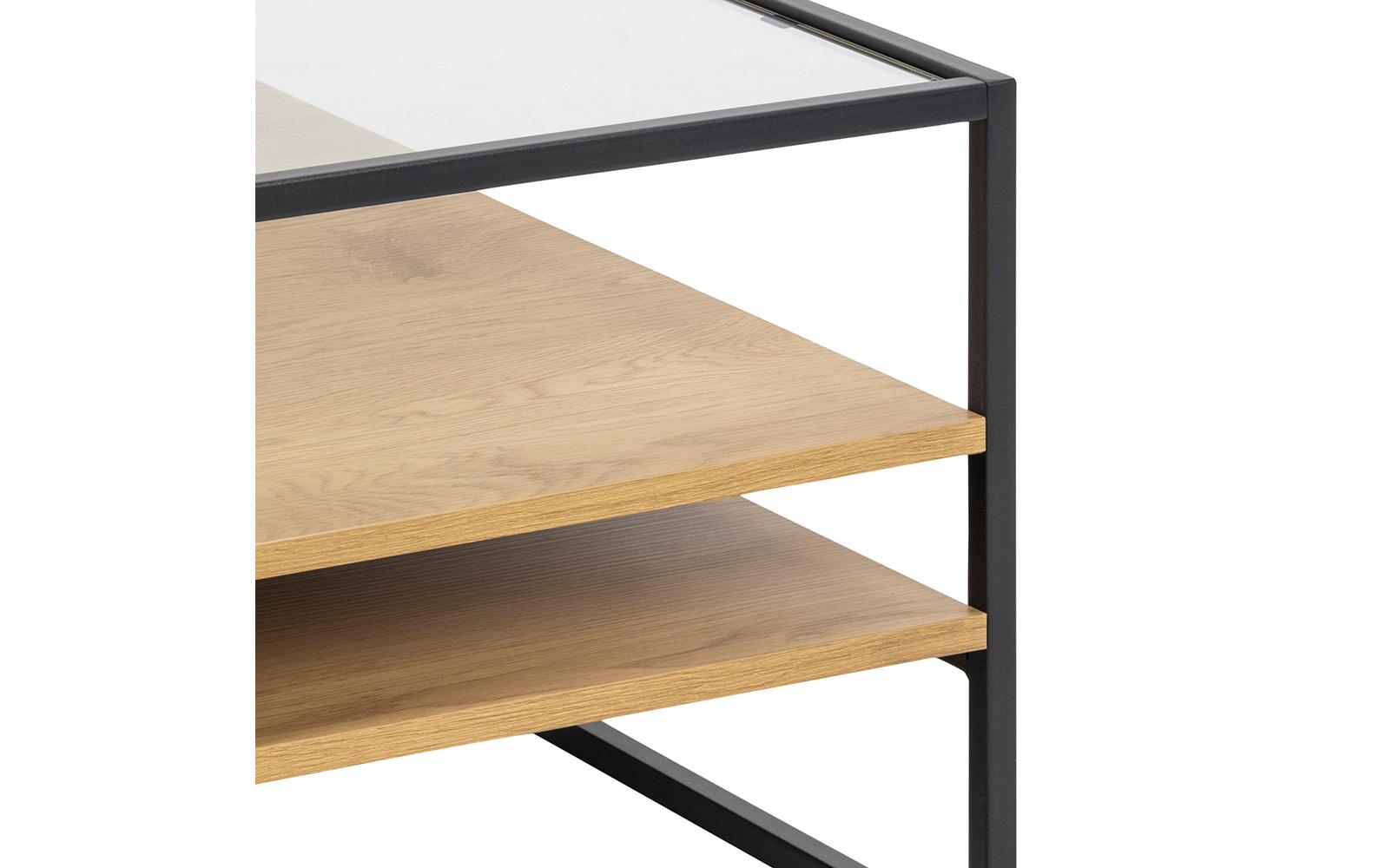 Couchtisch Randolf 80 cm x 40 cm, Nature/Schwarz<br>Salontisch