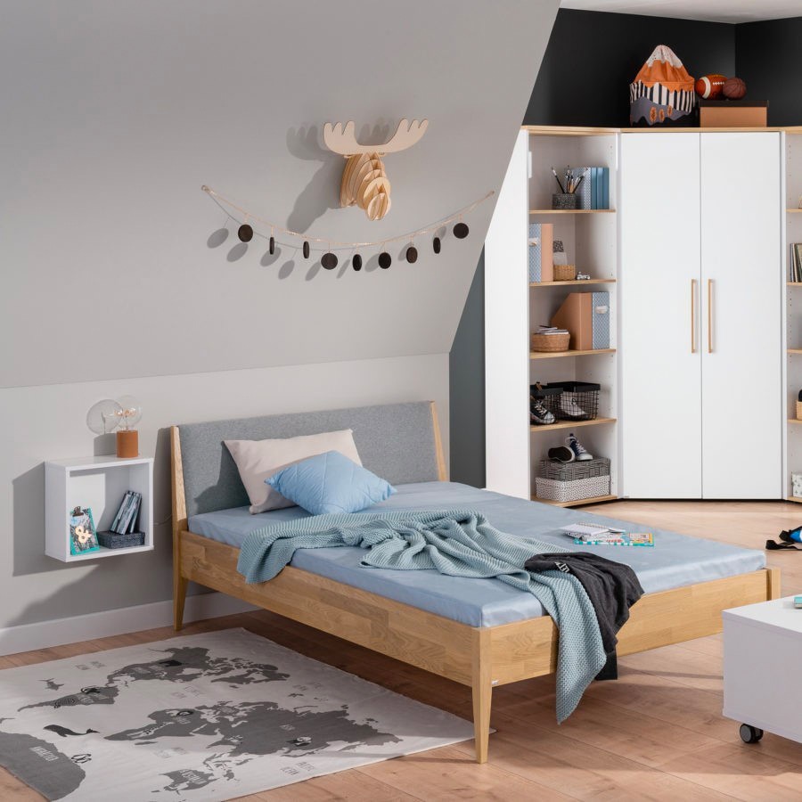 PAIDI Bett STEN 120 x 200 cm braun/ grau