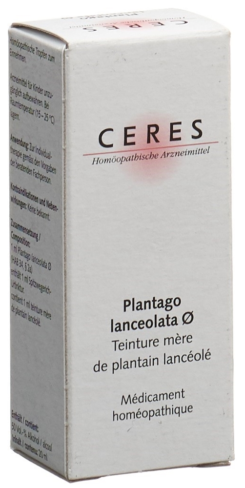 CERES Plantago lanceolata<br>20 ml, Flasche, Urtinktur