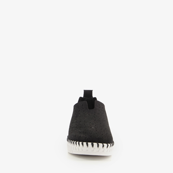 Hush Puppies dames instappers perforaties zwart