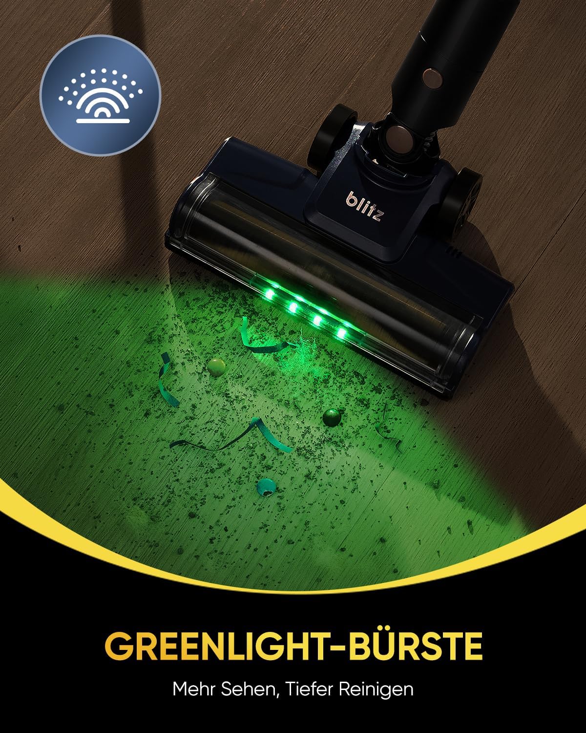 Vexilar V12 Staubsauger Kabellos 50Min/50kPa/450W, Akku Staubsauger mit LED Display, Grün Licht, Anti-Verhedderungs-Bürste, Leicht Akkustaubsauger Ideal für Auto, Hartböden, Tierhaar, Teppiche