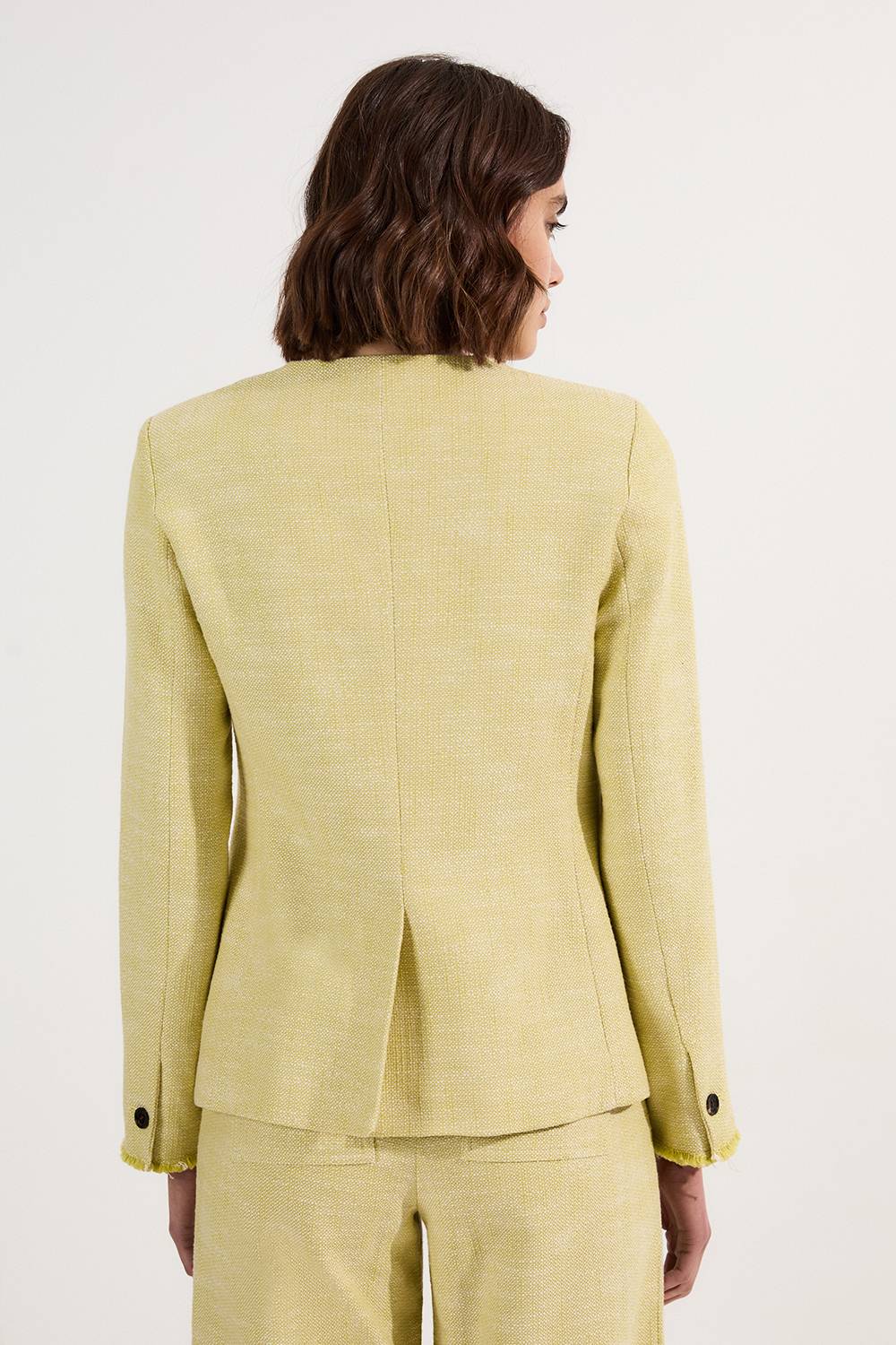 KarenMillen Blazer sur mesure en tweed printanier à poche avant