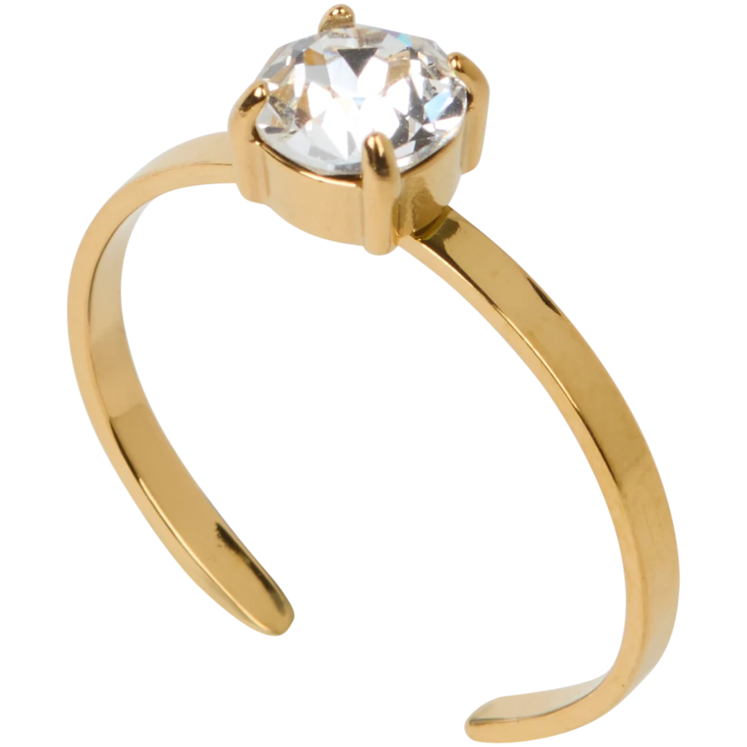 Bague dorée avec Swarovski
