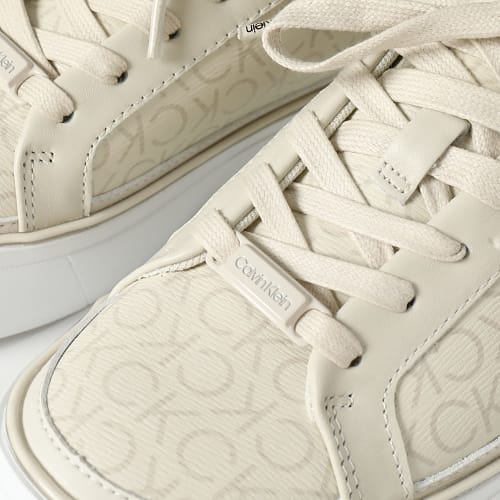 Baskets Femme Flatform Cupsole Lace Up 1670 White Ecru