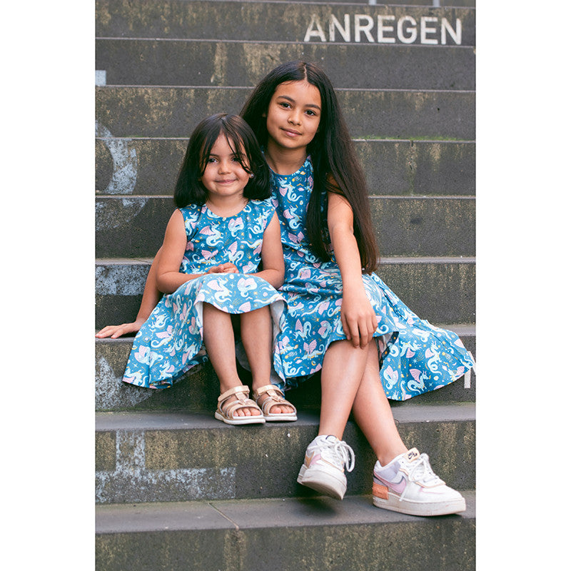 Drachen Kleid Blau