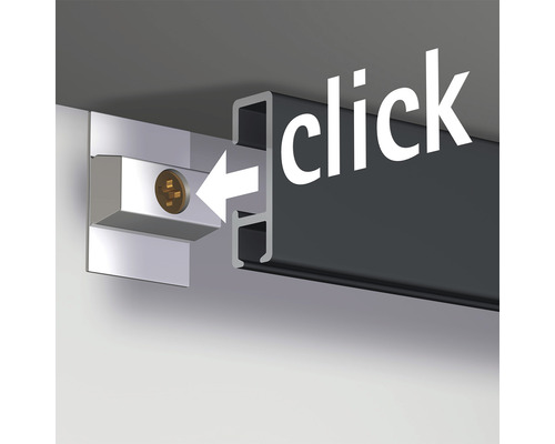 Schilderijrail All-In-One Click Rail 2 m zwart