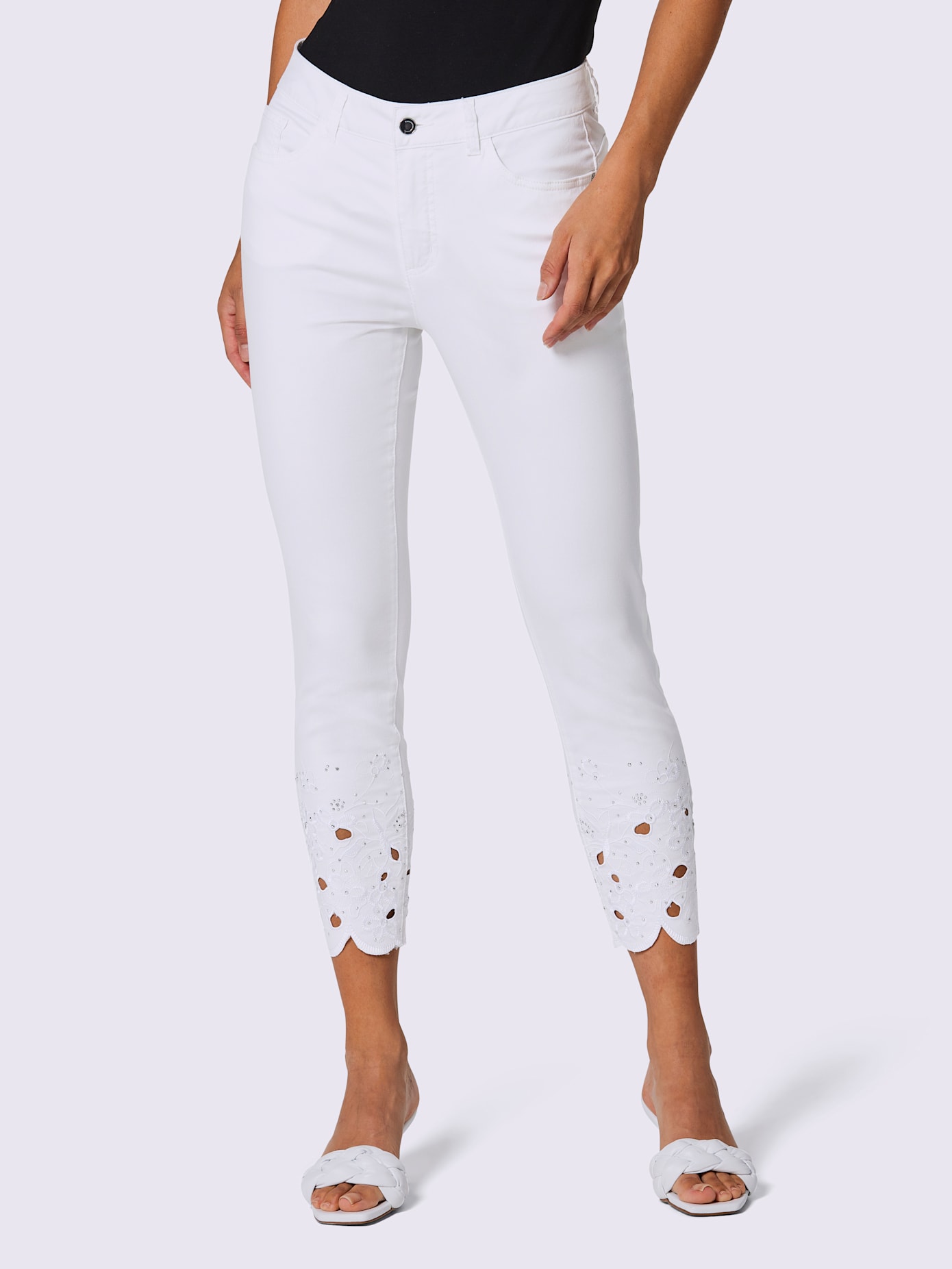 Pantalon 7/8 en lyocell et coton mélange coton et lyocell de qualité