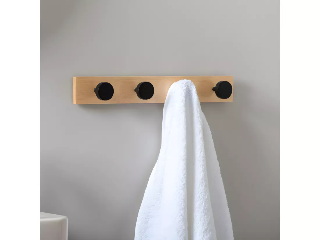 Porte manteaux 4 crochets Knobs Noir Present Time