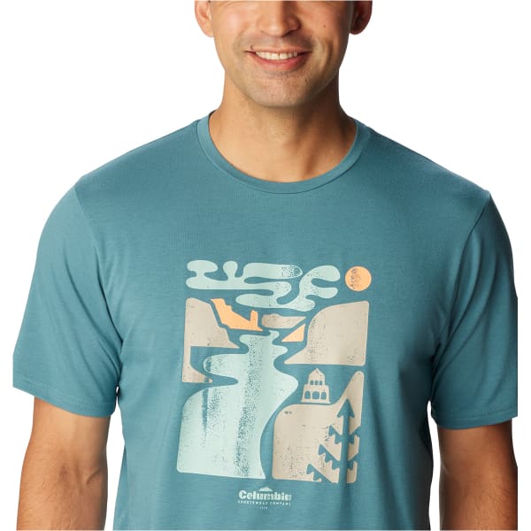 T-shirt randonnée COLUMBIA SUN TREK SHORT SLEEVE GRAPHIC TEE CLOUDBURST/SIMPLE GORGE