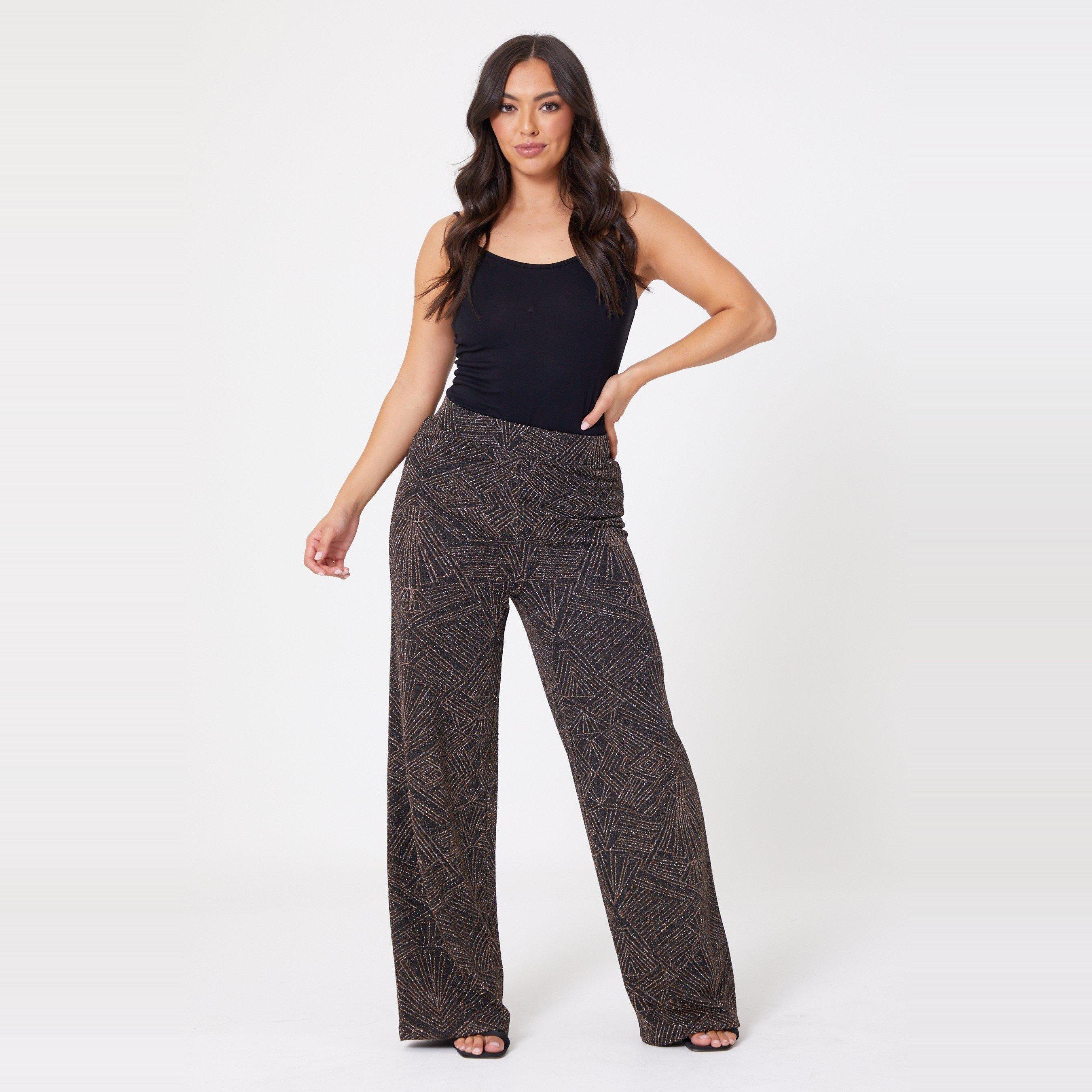 Be You Ladies Lurex Wide Leg Pants