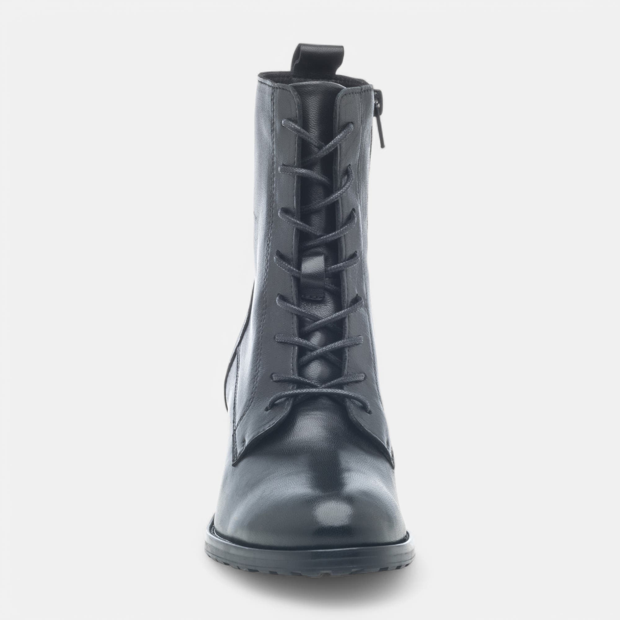 Bottines à lacets Femme en cuir noir